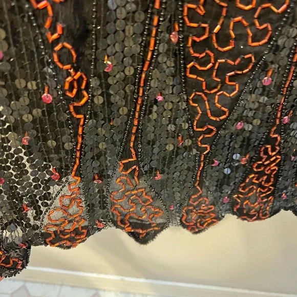 Vintage stunning full sequinned maxi dress - Picture 4 of 4